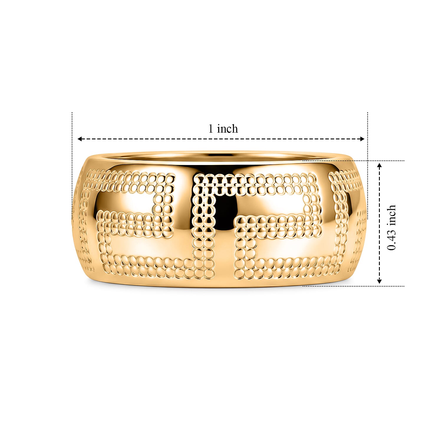 Textured Band Ring in 10K Yellow Gold (Size 7.0) 1.90 Grams