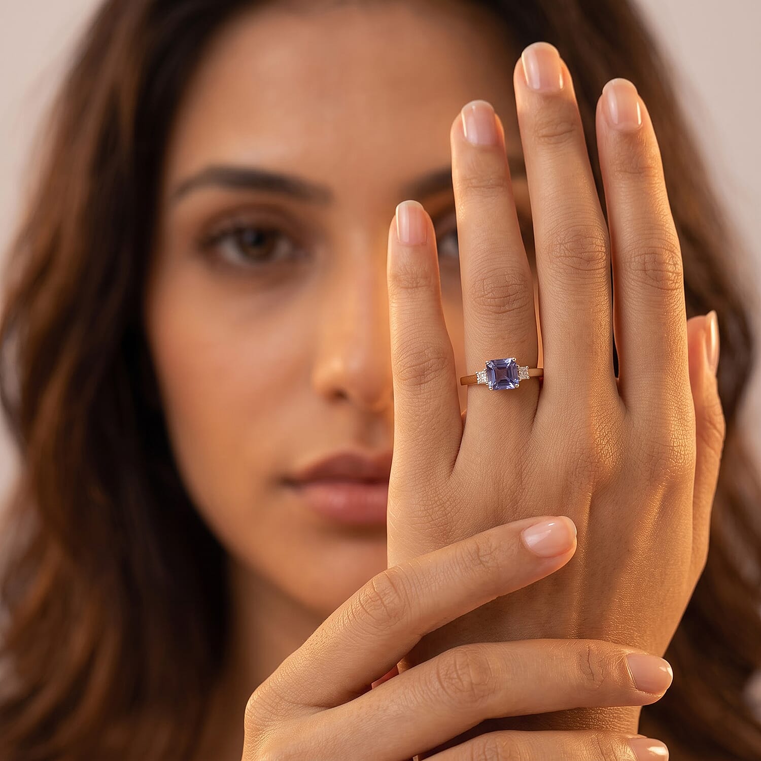 Premium Tanzanite and Luxuriant Lab Grown Diamond E-F VS 1.80 ctw Royal Blue Ring in 10K Yellow Gold (Size  10.0)