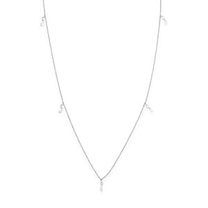 Nude Collection Luxuriant Lab Grown Diamond E-F VS 1.00 ctw Rainfall Necklace in Rhodium Over Sterling Silver (20-22 Inches)
