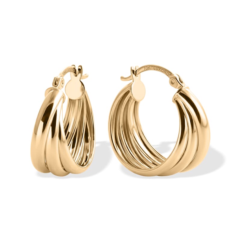 Luxoro Hoop Earrings in 10K Yellow Gold 3.50 Grams