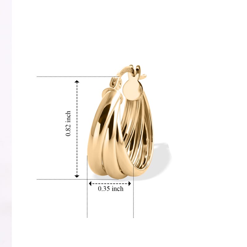 Luxoro Hoop Earrings in 10K Yellow Gold 3.50 Grams