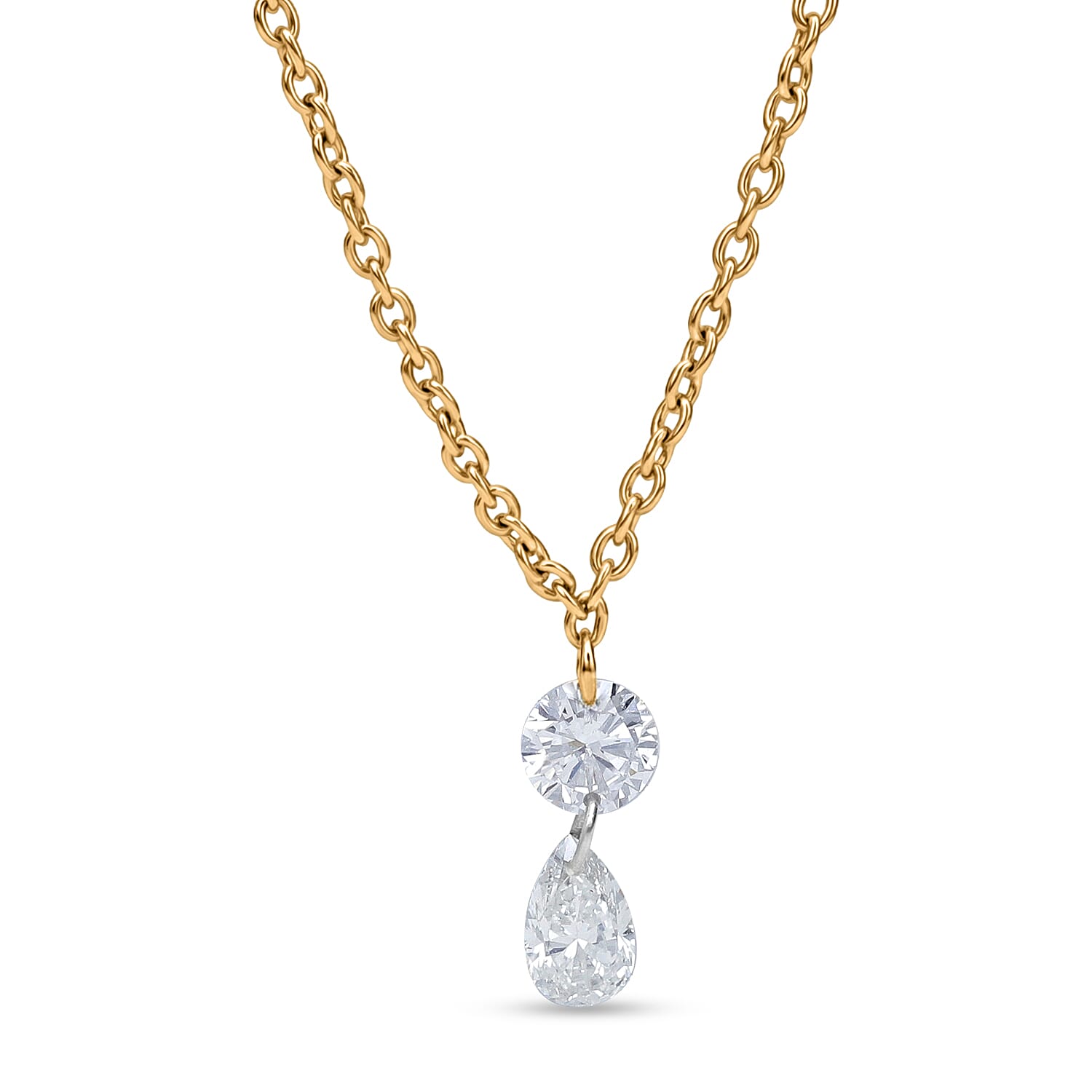 Luxuriant Lab Grown Diamond (VS) Necklace (20-22 Inches) in Rhodium Over Sterling Silver 1.00 ctw