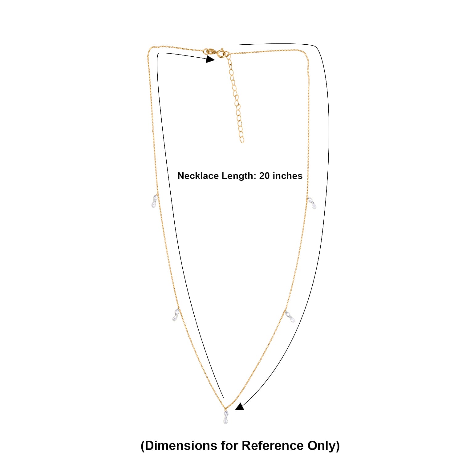 Nude Collection Luxuriant Lab Grown Diamond E-F VS 1.00 ctw Rainfall Necklace in 18K Vermeil Yellow Gold Over Sterling Silver (20-22 Inches)