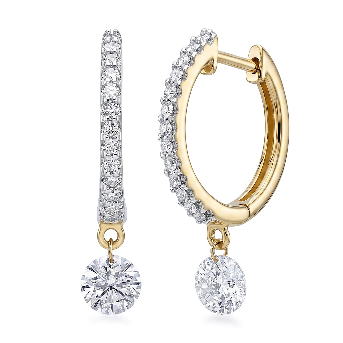 Luxuriant Lab Grown Diamond (VS) Earrings in Rhodium Over Sterling Silver 1.00 ctw