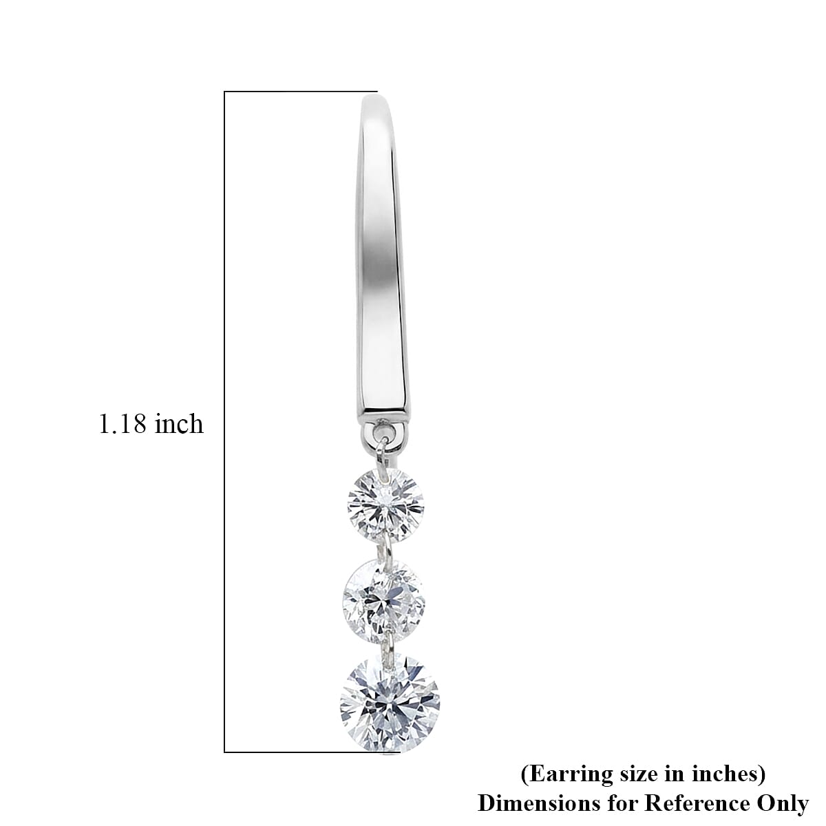 Luxuriant Lab Grown Diamond E-F VS 1.00 ctw Floating Spark Droplets Hoops Earrings in Rhodium Over Sterling Silver