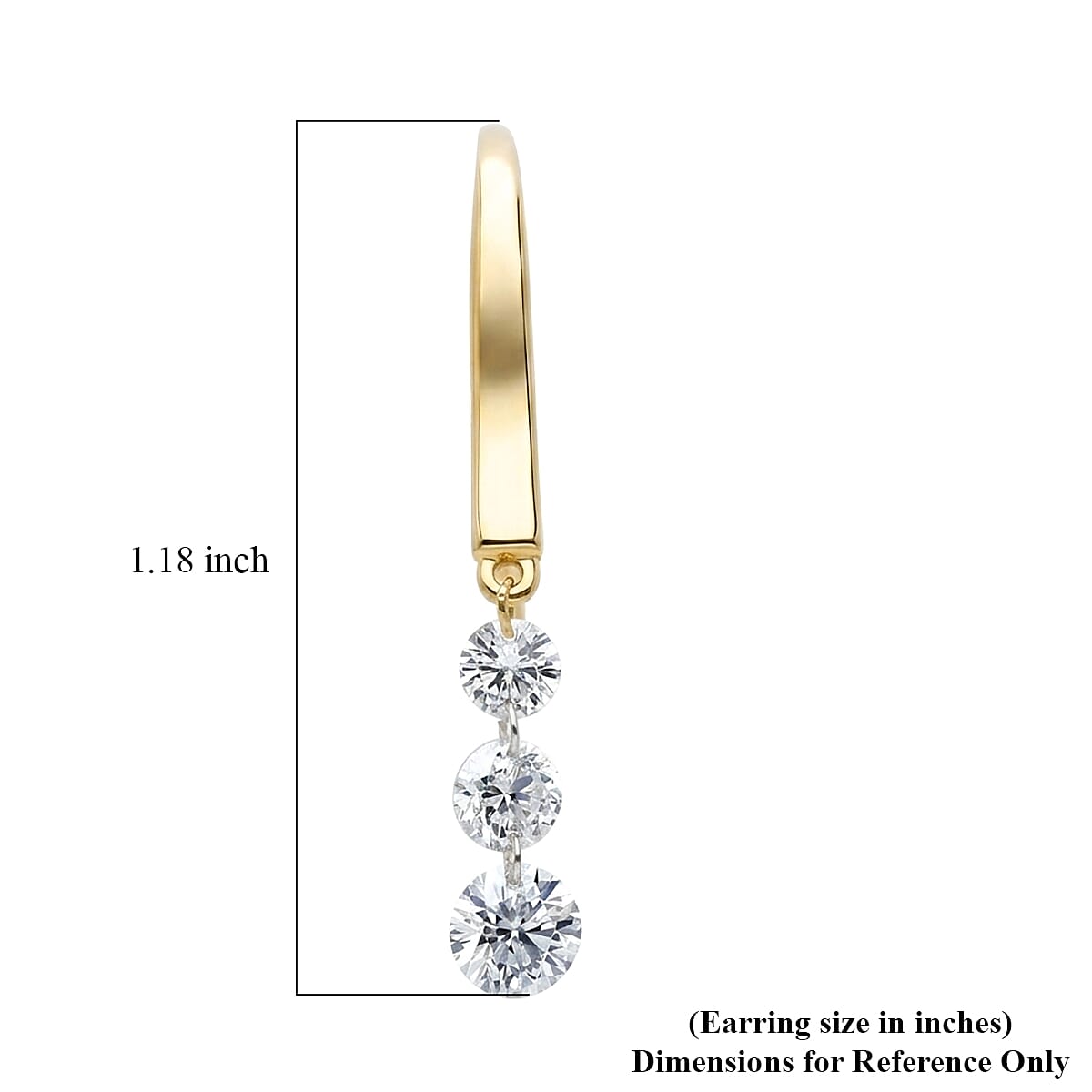 Nude Collection Luxuriant Lab Grown Diamond E-F VS 1.00 ctw Floating Spark Droplets Hoops Earrings in 18K Vermeil Yellow Gold Over Sterling Silver image number 4