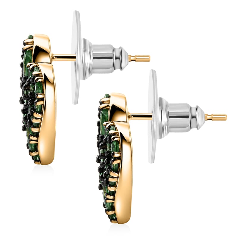 D'Joy Premium Tsavorite Garnet 4.35 ctw Earrings in 18K Vermeil Yellow Gold Over Sterling Silver