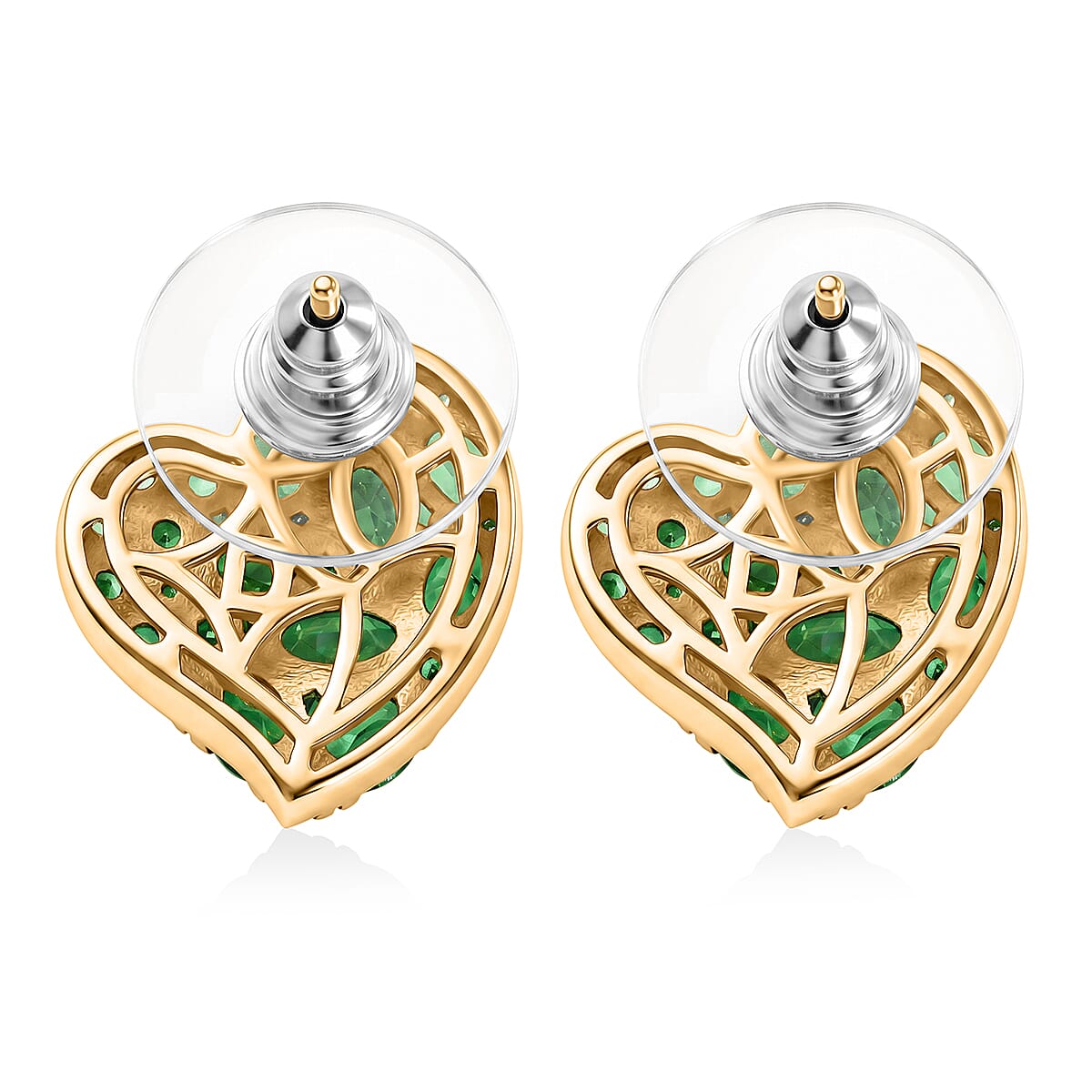 D'Joy Premium Tsavorite Garnet 4.35 ctw Earrings in 18K Vermeil Yellow Gold Over Sterling Silver
