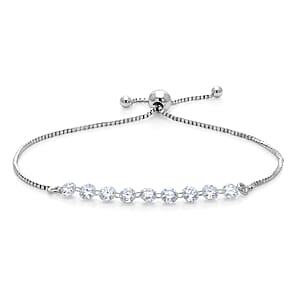 Nude Collection Luxuriant Lab Grown Diamond E-F VS 1.50 ctw Starlit Eternal Spark Bolo Bracelet in Rhodium Over Sterling Silver