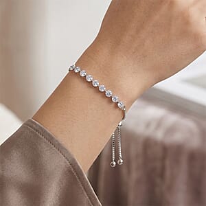 Nude Collection Luxuriant Lab Grown Diamond E-F VS 1.50 ctw Starlit Eternal Spark Bolo Bracelet in Rhodium Over Sterling Silver