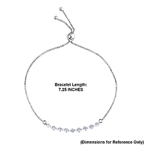 Nude Collection Luxuriant Lab Grown Diamond E-F VS 1.50 ctw Starlit Eternal Spark Bolo Bracelet in Rhodium Over Sterling Silver