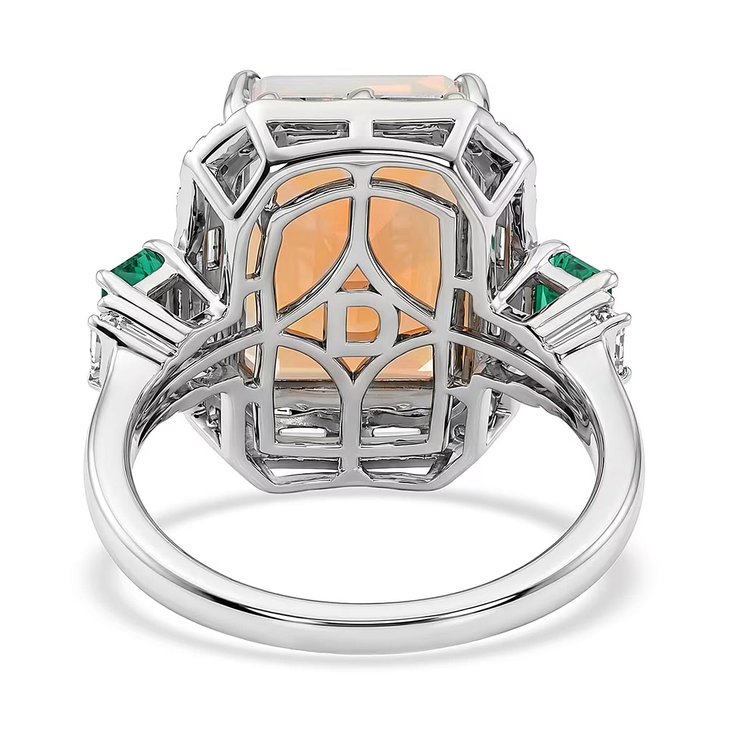 D'Joy AAA Ethiopian Welo Opal and Multi Gemstone 5.80 ctw Architect Muse Ring in Rhodium Over Sterling Silver (Size 6.0)