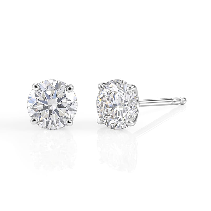 Certified Moissanite D-E VVS1-VVS2 1.10 ctw Timeless Sparkle Studs Earrings in 10K White Gold