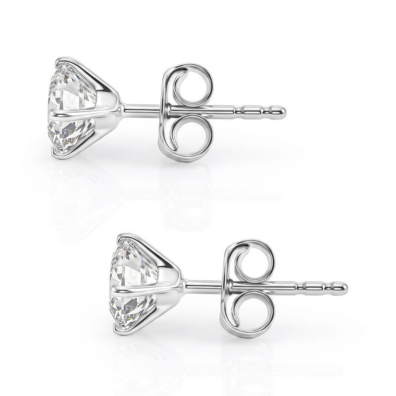 Certified Moissanite D-E VVS1-VVS2 1.10 ctw Timeless Sparkle Studs Earrings in 10K White Gold