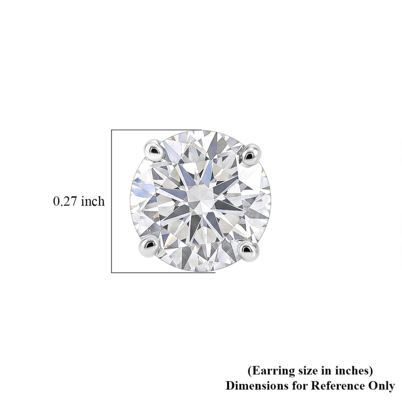 Certified Moissanite D-E VVS1-VVS2 1.10 ctw Timeless Sparkle Studs Earrings in 10K White Gold