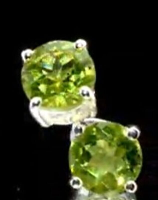 D'Joy Premium Hebei Peridot 1.85 ctw Round Stud Earrings in Sterling Silver