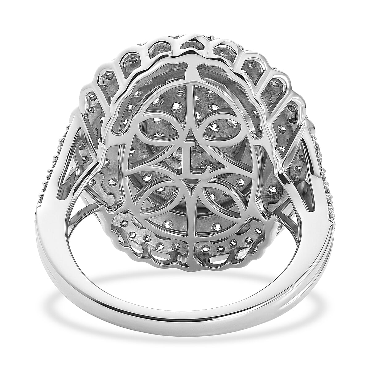 Luxuriant Lab Grown Diamond (G-H, SI) Ring in S (6.75) Rhodium Over Sterling Silver 2.00 ctw