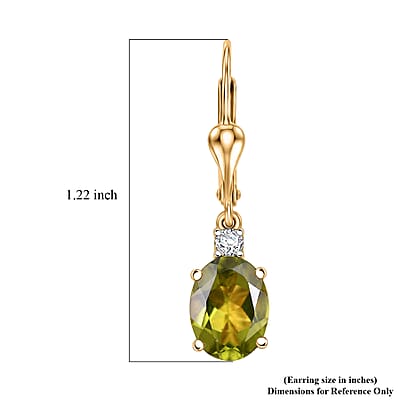 D'Joy AAA Hebei Peridot and Moissanite 4.30 ctw Infinity Bloom Earrings in 18K Vermeil Yellow Gold Over Sterling Silver