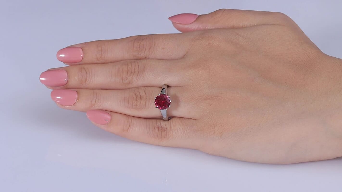 EverTrue Rose De France Amethyst Ring in Stainless Steel (Size 10.0) 1.60 ctw