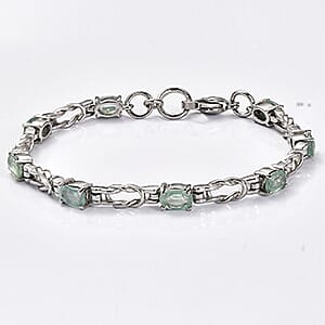 EverTrue Green Kyanite 5.00 ctw Bracelet in Stainless Steel (6.50 In)