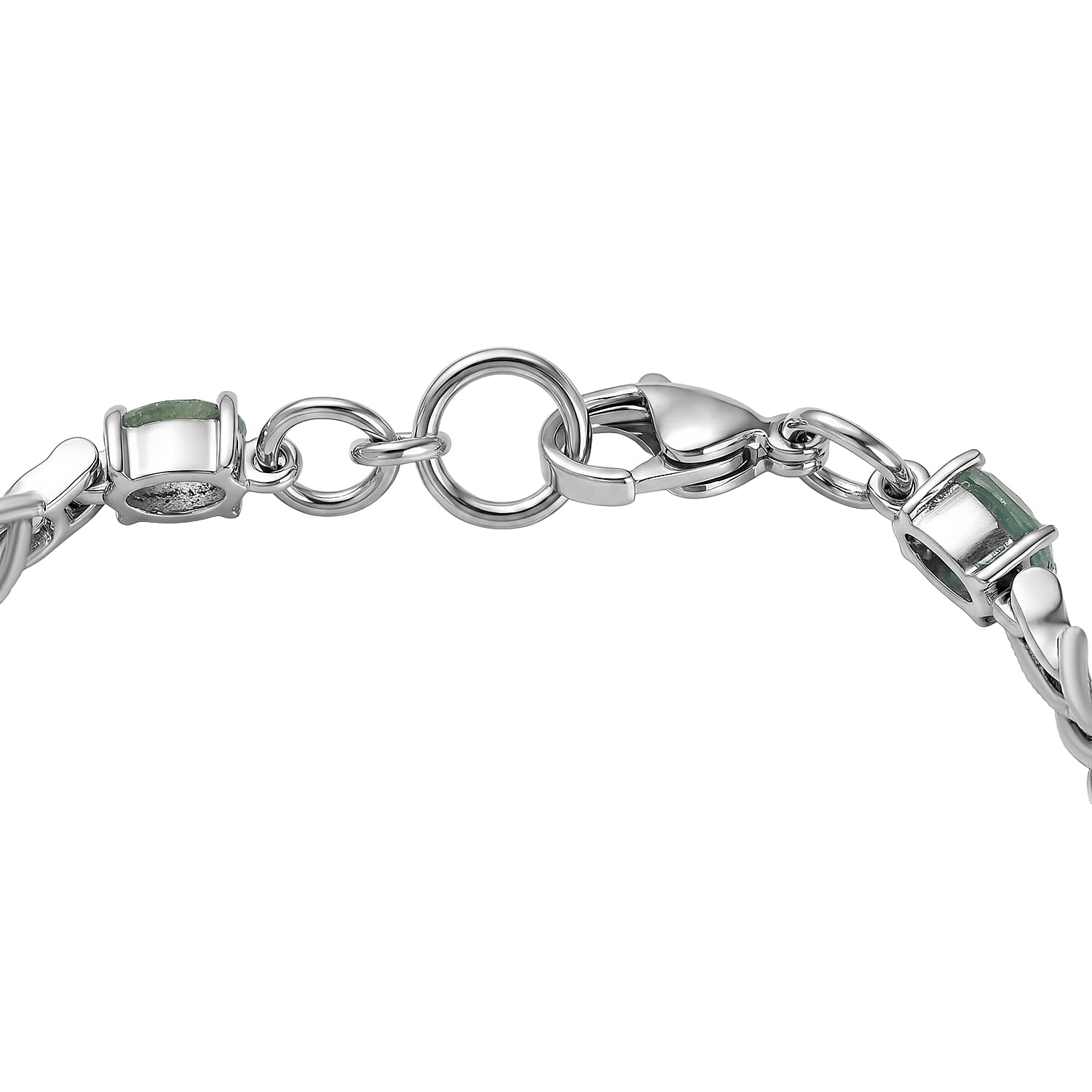 EverTrue Green Kyanite 5.00 ctw Bracelet in Stainless Steel (6.50 In)