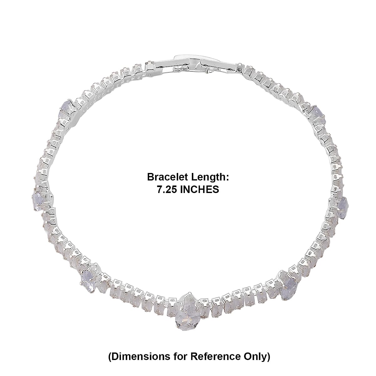 Simulated Diamond Bracelet in Silvertone (7.25 In) image number 4