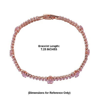 Simulated Pink Diamond Bracelet in Rosetone (7.25 In)
