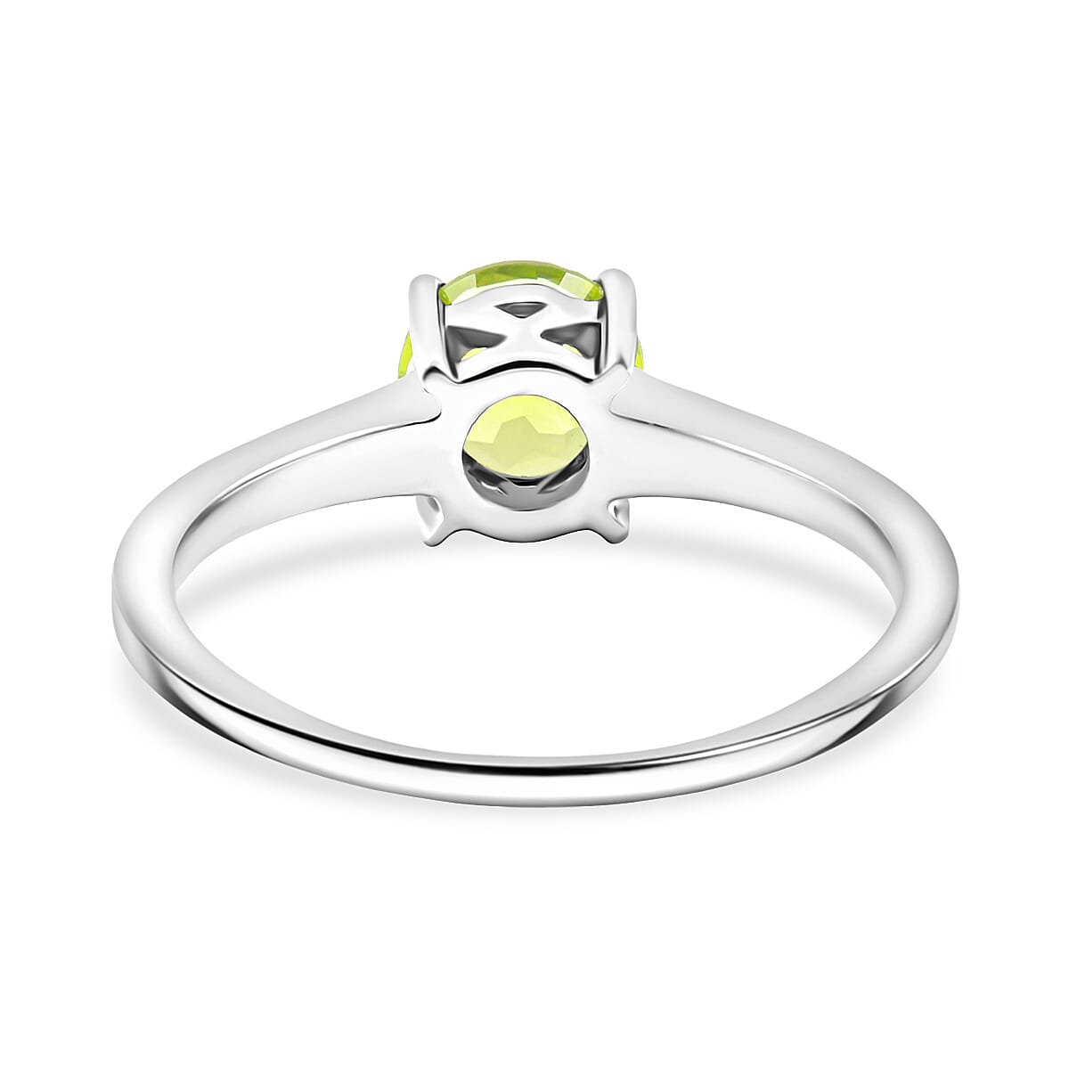 Hebei Peridot 0.85 ctw Solitaire Ring in Sterling Silver (Size 7.0)