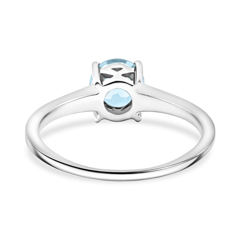 Blue Topaz 0.85 ctw Solitaire Ring in Sterling Silver (Size 6.0)