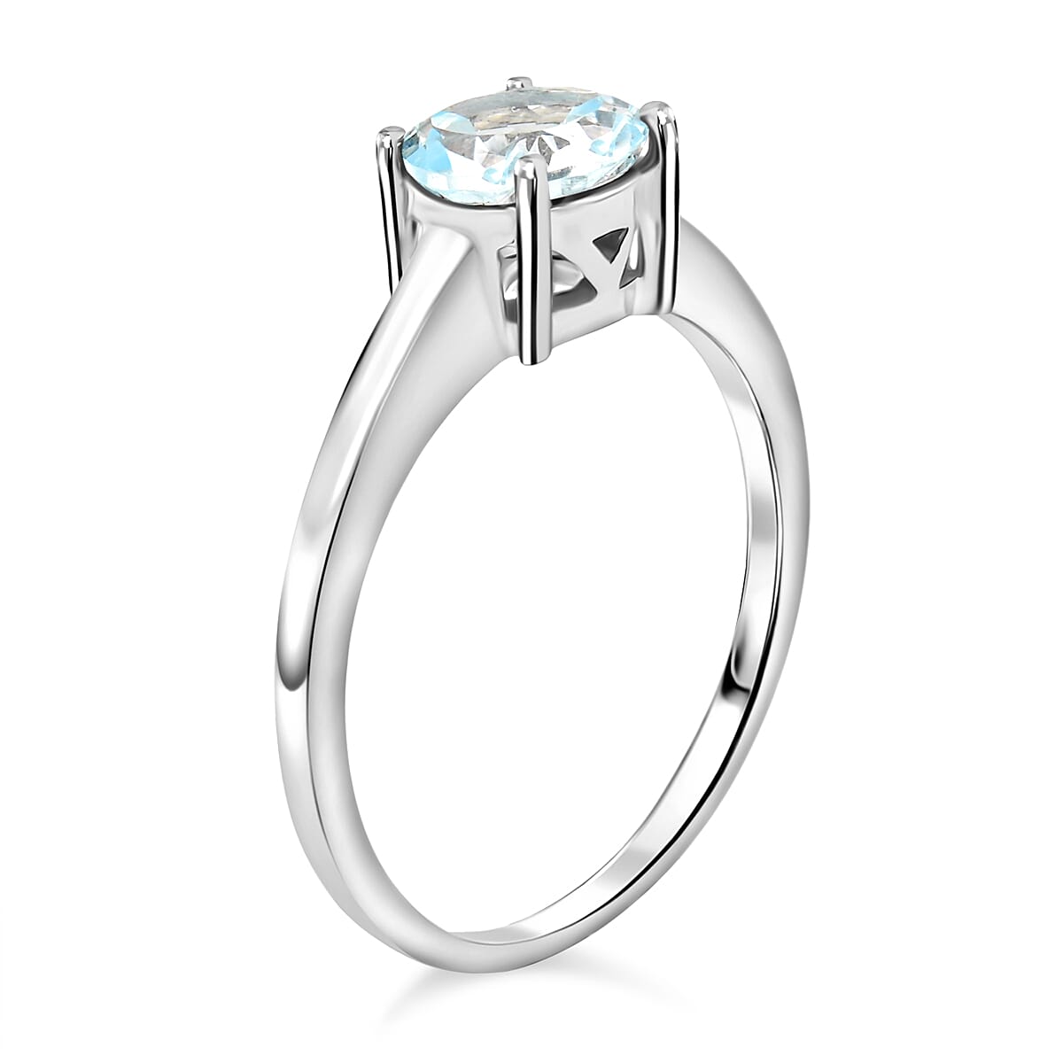 Blue Topaz 0.85 ctw Solitaire Ring in Sterling Silver (Size 8.0)