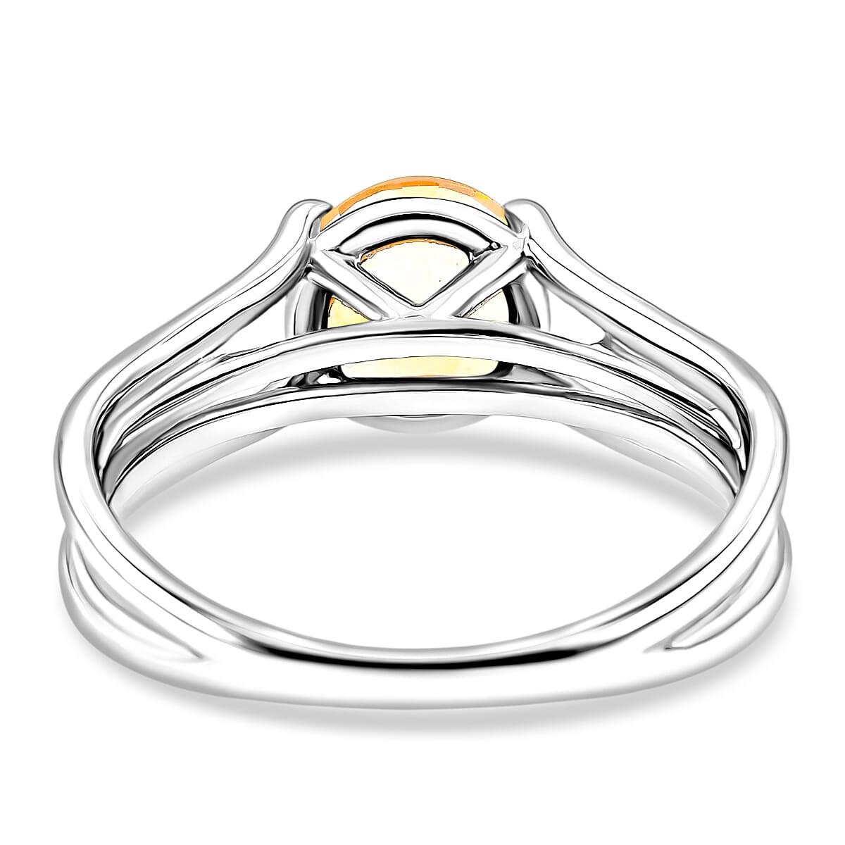 Brazilian Citrine Solitaire Ring in Sterling Silver (Size 8.0) 1.25 ctw