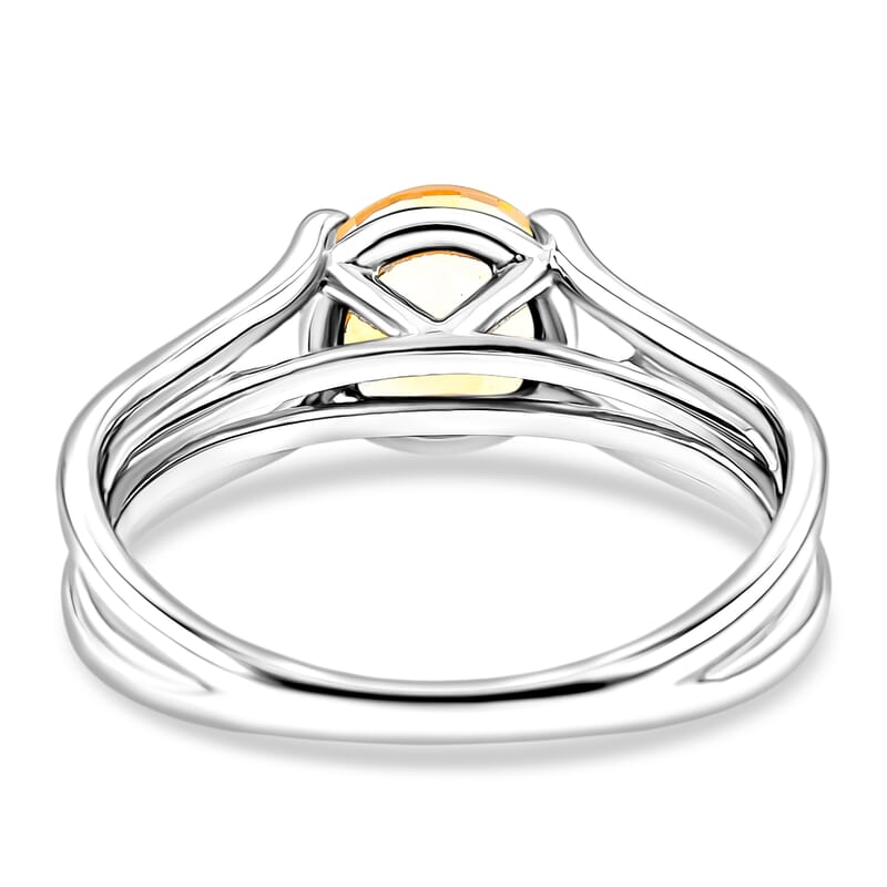 Brazilian Citrine Solitaire Ring in Sterling Silver (Size 8.0) 1.25 ctw