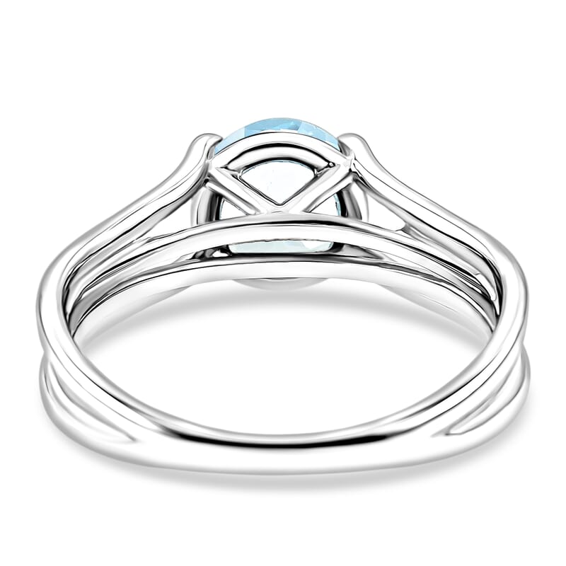 Blue Topaz 1.25 ctw Solitaire Ring in Sterling Silver (Size 8.0)
