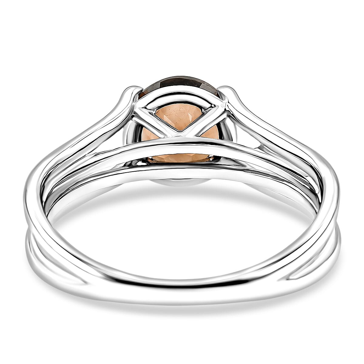 Smoky Quartz 1.25 ctw Solitaire Ring in Sterling Silver (Size 7.0)