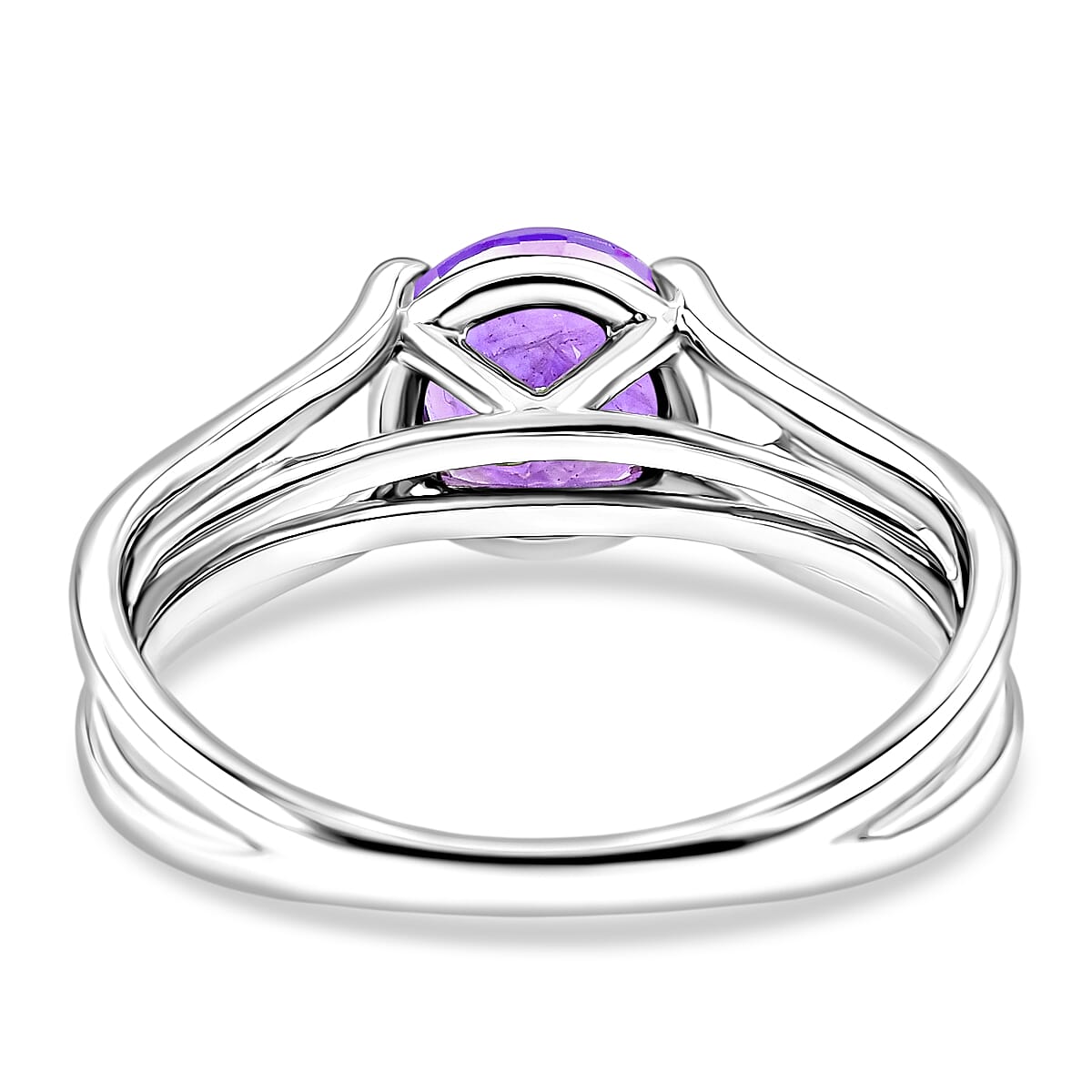 African Amethyst 1.25 ctw Solitaire Ring in Sterling Silver (Size 7.0)