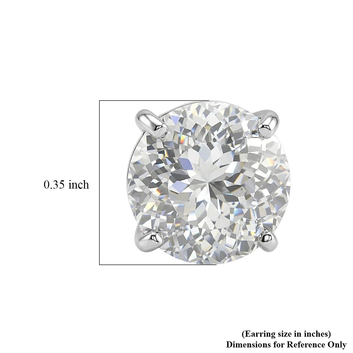D'Joy 161 Facets Portuguese Cut Moissanite 4.60 ctw Stud Earrings in Rhodium Over Sterling Silver image number 5