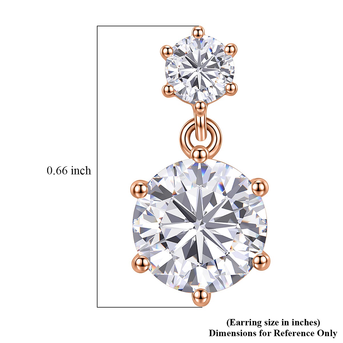 D'Joy 120 Facet Moissanite 4.50 ctw Earrings in 18K Vermeil Rose Gold Over Sterling Silver