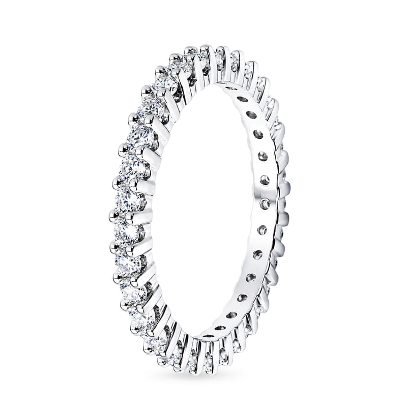 D'Joy Moissanite 1.00 ctw Eternity Band Ring in Rhodium Over Sterling Silver (Size 10.0)
