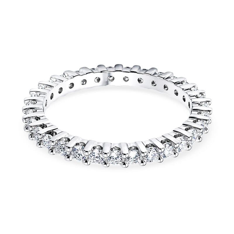 D'Joy Moissanite 1.00 ctw Eternity Band Ring in Rhodium Over Sterling Silver (Size 10.0)
