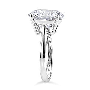 D'Joy Moissanite 10.30 ctw Solitaire Ring in Rhodium Over Sterling Silver (Size 10.0)