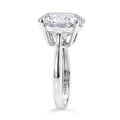 D'Joy Moissanite 10.30 ctw Solitaire Ring in Rhodium Over Sterling Silver (Size 7.0)