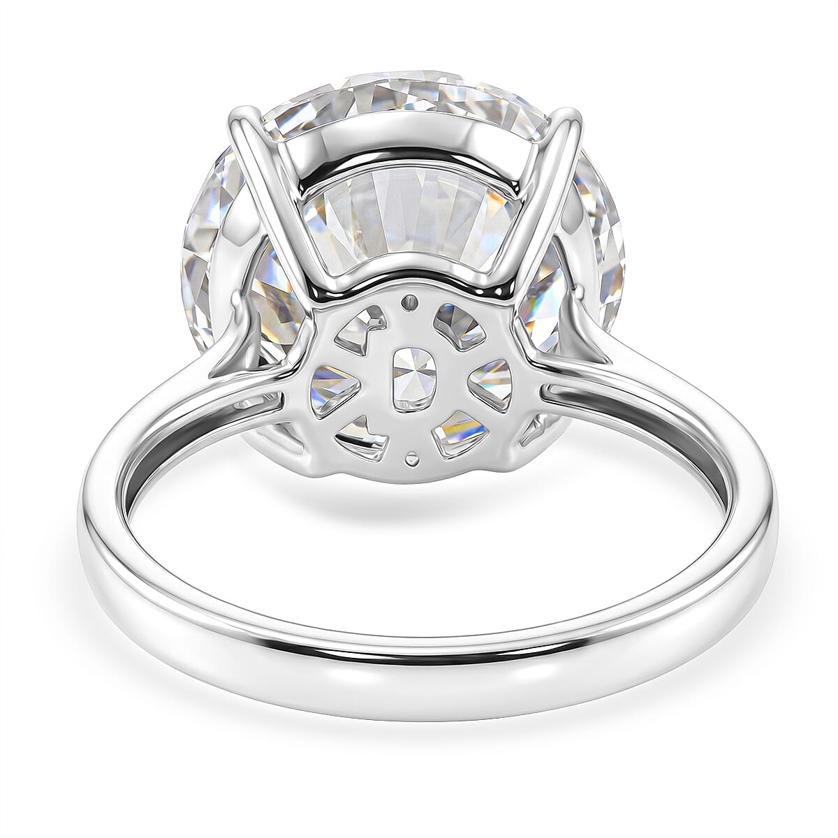 D'Joy Moissanite 10.30 ctw Solitaire Ring in Rhodium Over Sterling Silver (Size 7.0)