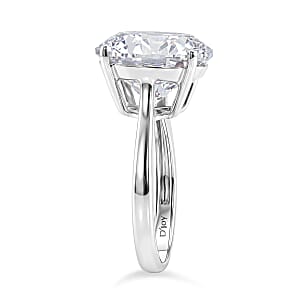 D'Joy Moissanite 10.30 ctw Solitaire Ring in Rhodium Over Sterling Silver (Size 9.0)