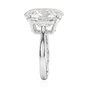 D'Joy Moissanite (Ovl 16x12mm) Ring in Rhodium Over Sterling Silver (Size 11.0) 10.10 ctw