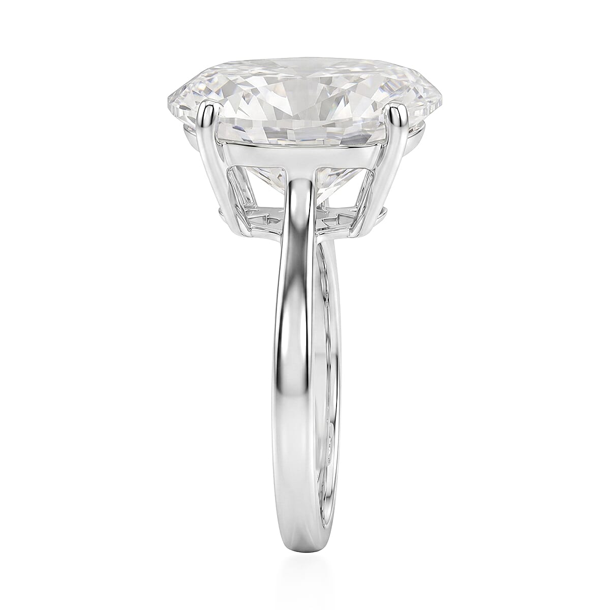 D'Joy Moissanite 10.10 ctw Solitaire Ring in Rhodium Over Sterling Silver (Size 6.0) image number 3