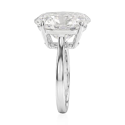 D'Joy Moissanite 10.10 ctw Solitaire Ring in Rhodium Over Sterling Silver (Size 6.0)