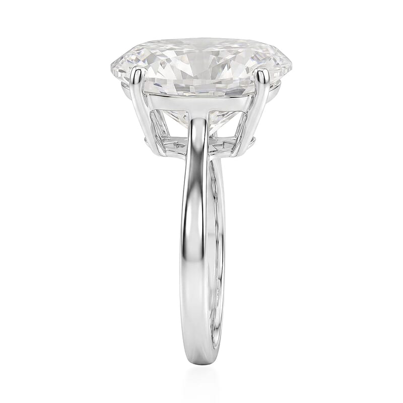 D'Joy Moissanite 10.10 ctw Solitaire Ring in Rhodium Over Sterling Silver (Size 6.0)
