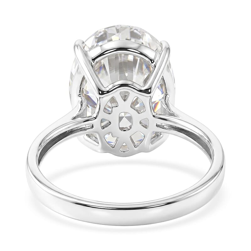 D'Joy Moissanite 10.10 ctw Solitaire Ring in Rhodium Over Sterling Silver (Size 6.0)