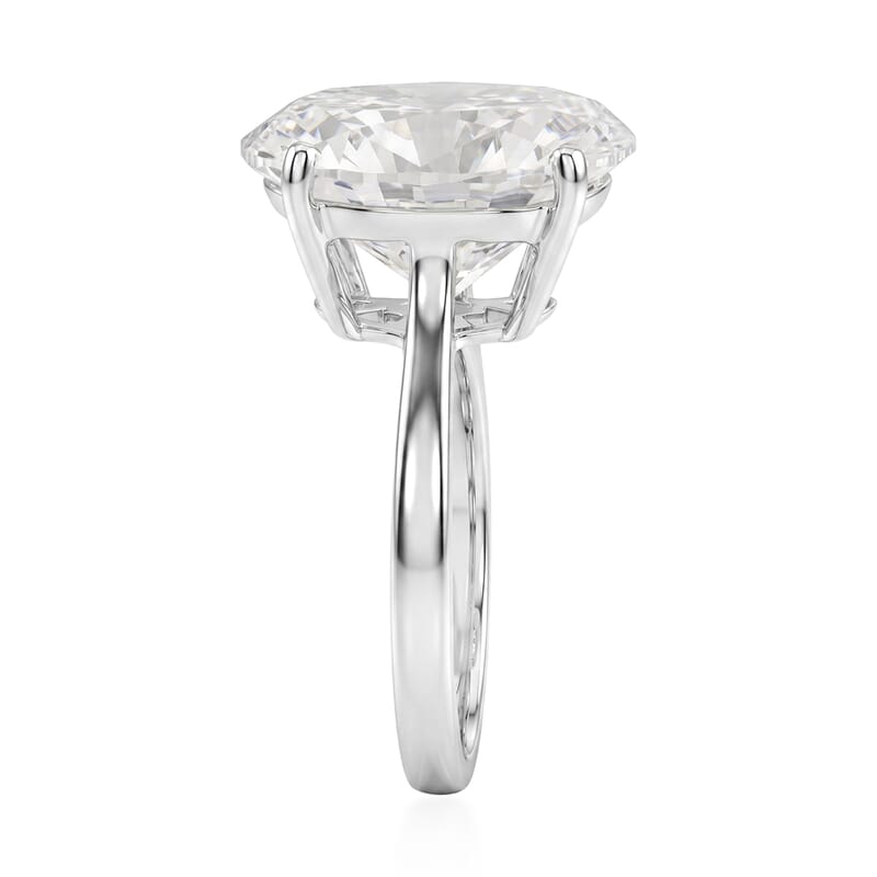 D'Joy Moissanite 10.10 ctw Solitaire Ring in Rhodium Over Sterling Silver (Size 8.0)