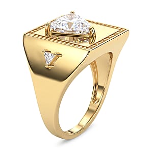 D'Joy Moissanite 3.80 ctw Men's Ring in 18K Vermeil Yellow Gold Over Sterling Silver (Size 10.0)